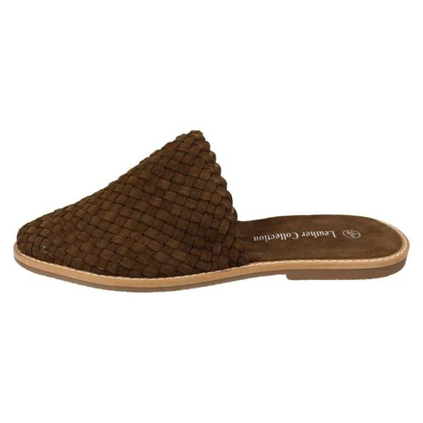 Leather Collection Ladies Leather Collection Weave Vamp Mules