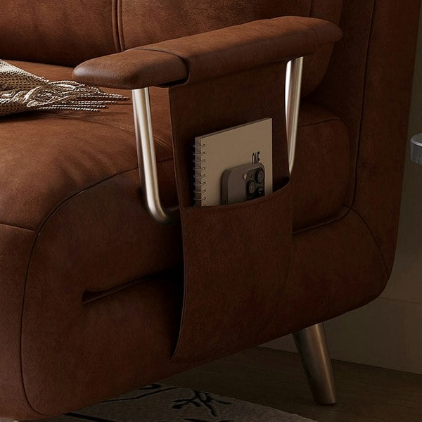 O'Reilly Single Seater Sofa Bed, Brown Leather-Rit Concept-Rit Concept