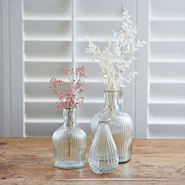 Paper High Rippled Glass Bottle Vase