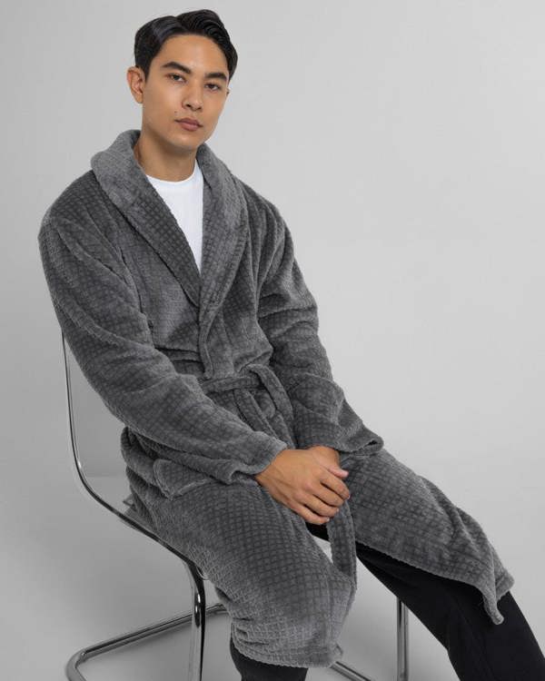 Steel & Jelly Osterley - Waffle Texture Supersoft Fleece Dressing Gown