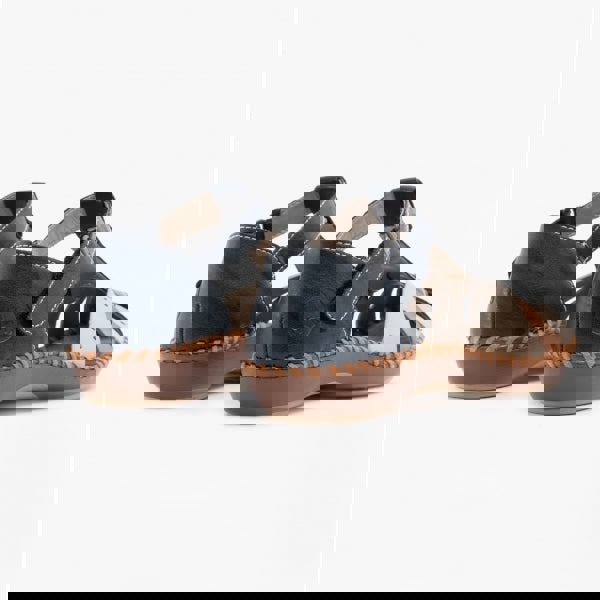 Rieker M1655-14 Womens Loafer Sandals - Navy / Tan