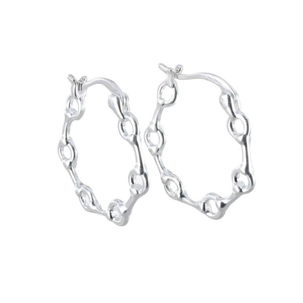 Snaffle Sterling Silver Hoop Earrings - Reeves & Reeves