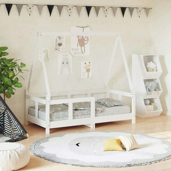 Berkfield Kids Bed Frame White 70x140 cm Solid Wood Pine