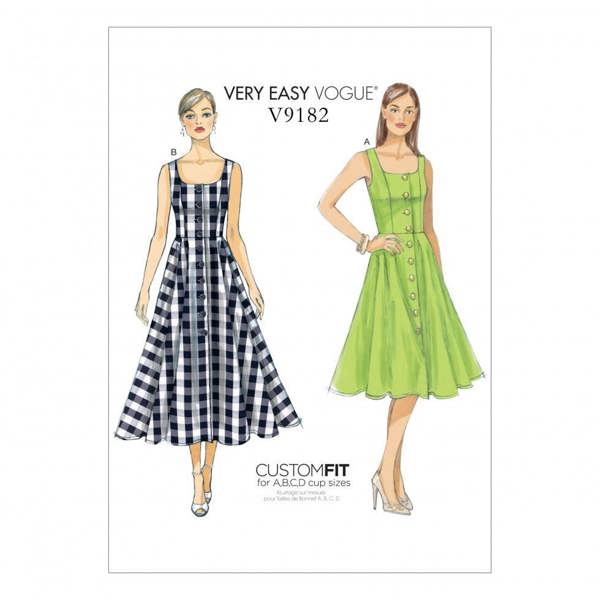 Vogue Sewing Pattern 9182, Dresses for Women, A5 (6-8-10-12-14) - Easy