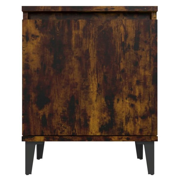 Berkfield Bed Cabinets with Metal Legs 2 pcs Smoked Oak 40x30x50 cm