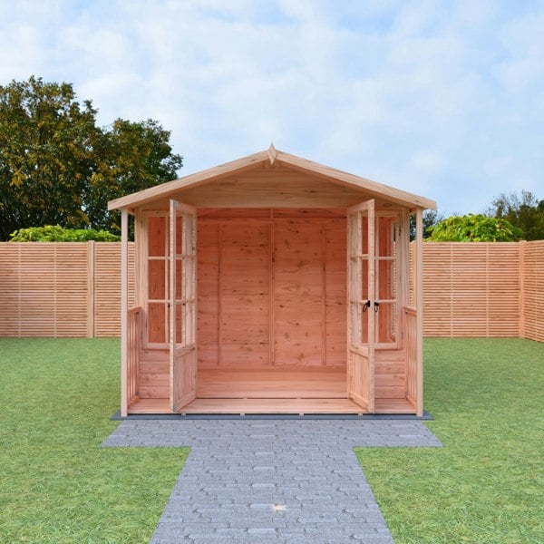 Shire Delmora 8x6 Summerhouse and verandah Shiplap Interlock Cladding