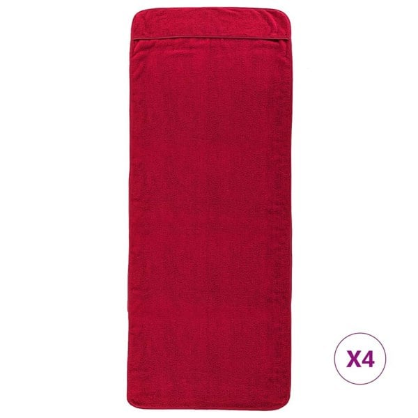 Berkfield Beach Towels 4 pcs Burgundy 60x135 cm Fabric 400 GSM