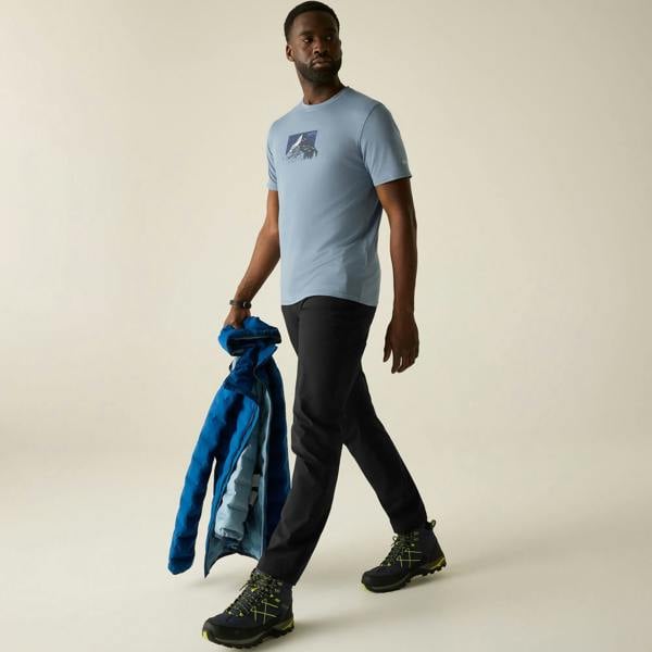 Regatta Mens Fingal Mountain Range T-Shirt - Dusky Blue - 