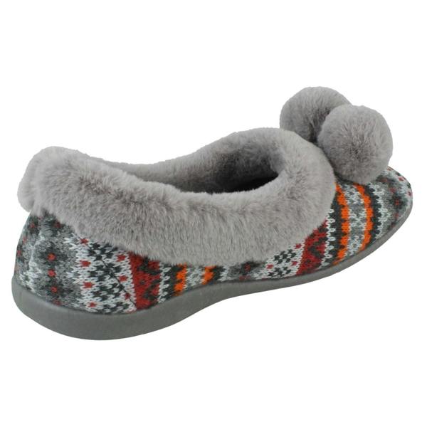 Rose Bank Ladies Rose Bank Memory Foam Aztec Print Pom Pom Slippers Lizzy