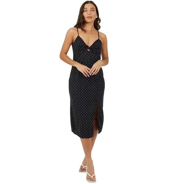 Brave Soul Womens/Ladies Polka Dot Midi Dress - Black/White - 