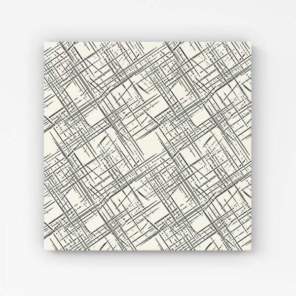 Warren Reed Monochrome Distressted Pattern Canvas