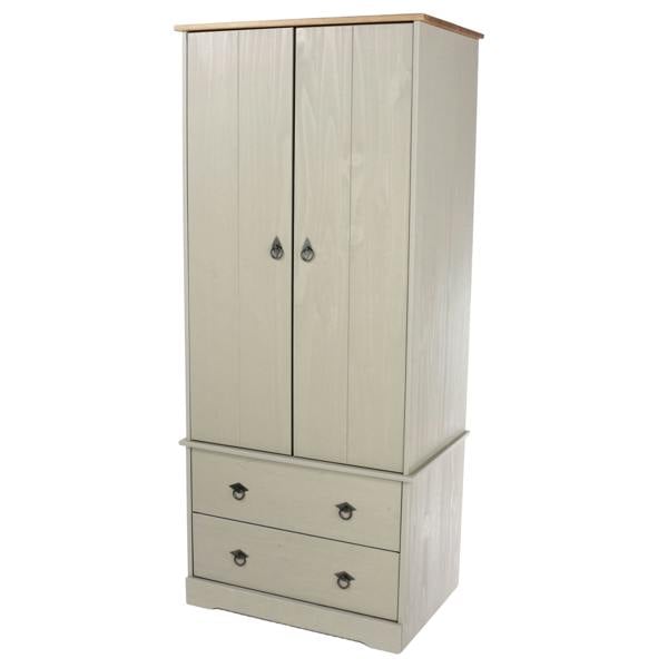 Core Products Corona Grey Modern 2-Door & 2-Drawer Wardrobe
