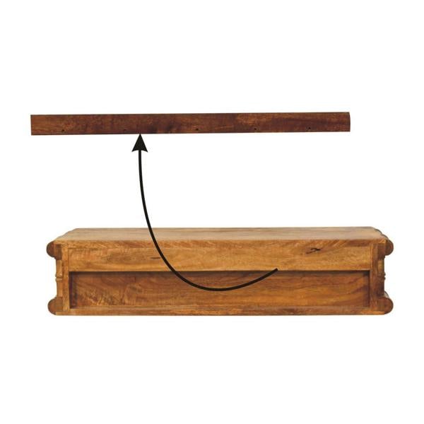 Artisan Furniture Solid Wood Bamboo Wall-Mounted Console, 2 Drawers, Brown