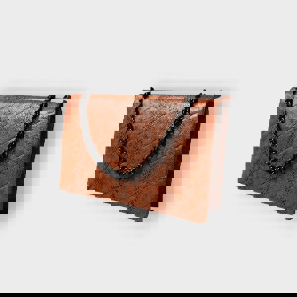 Sylvia Piechulla Cleopatra Black Chocolate Quilted Animal Print Laptop Clutch Bag