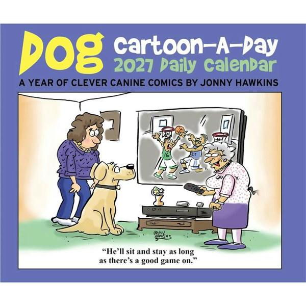 Dog Cartoon A Day Desk Calendar 2027, Desk Calendars, Day To View, Dogs, Gift