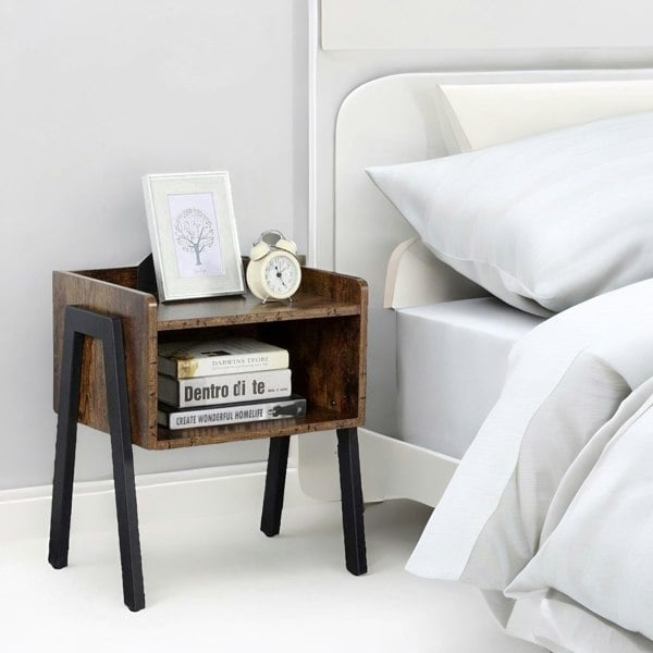 Rafaelo Mobilia Set Of 2 Rustic Stackable Bedside Tables