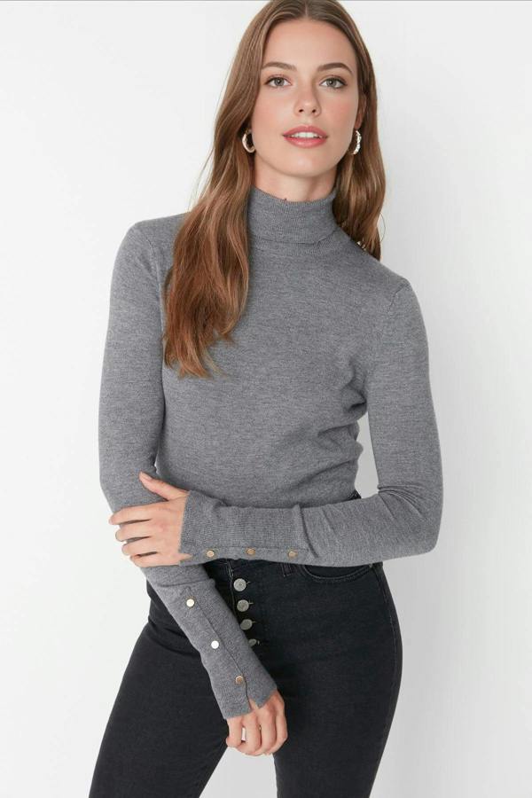 WOVCOR Mercerized Look Basic Knit Sweater