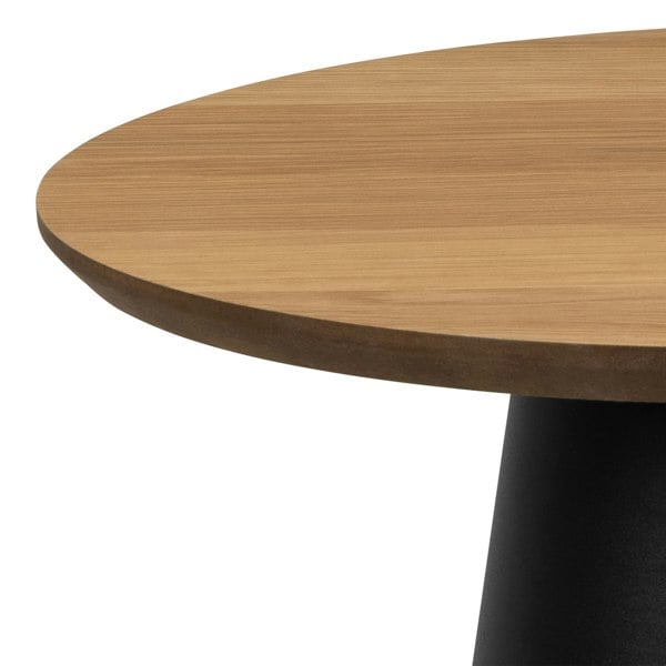 Furniture To Go Soli Round Coffee Table in Oak/Black 45x48cm