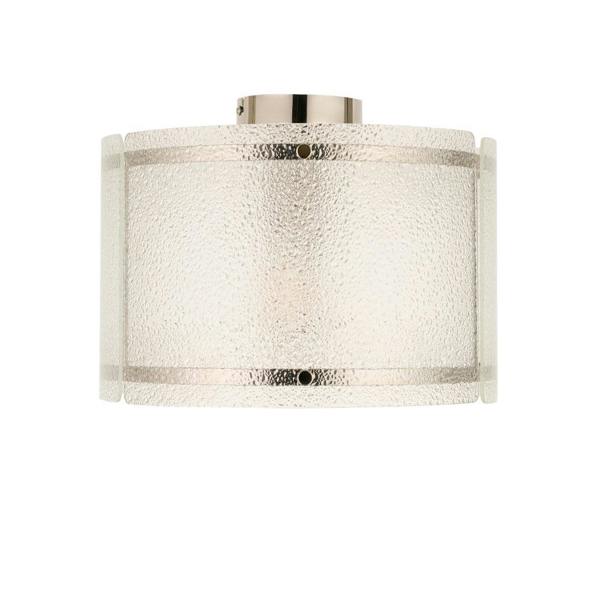 Pagazzi Lighting Traynor Clear And Satin Nickel Flush Ceiling Light