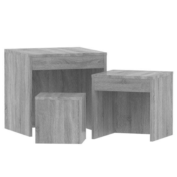 Berkfield Nesting Tables 3 pcs Grey Sonoma Engineered Wood