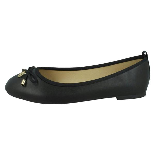 Spot On Ladies Spot On Flat Black Ballerina Shoes F80530