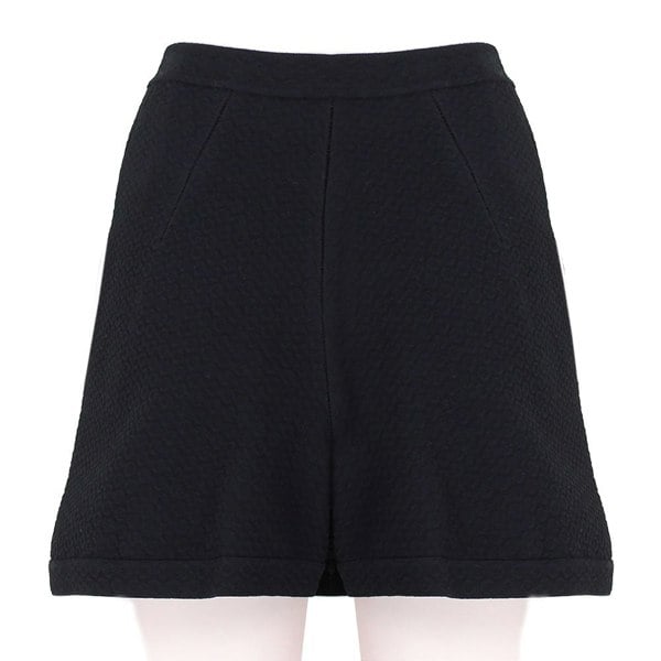 Alaia black skorts in a luxurious textured black fabric