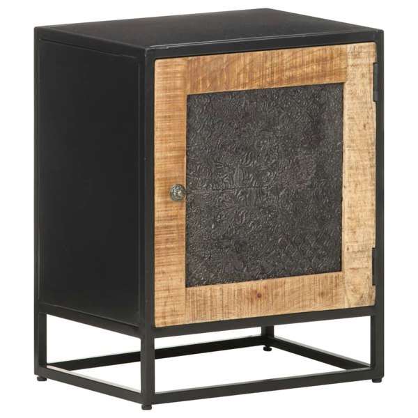 Berkfield Bedside Cabinet 40x30x50 cm Rough Mango Wood
