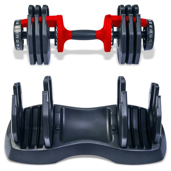 Homeology Urban25 Single Home Fitness Black Red Adjustable Smart Dumbbells from 2.5kg up to 25kg Training Weights
