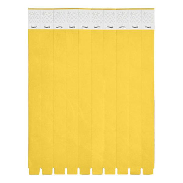 MidOcean Tyvek Wristband (Pack of 10) - Yellow - 