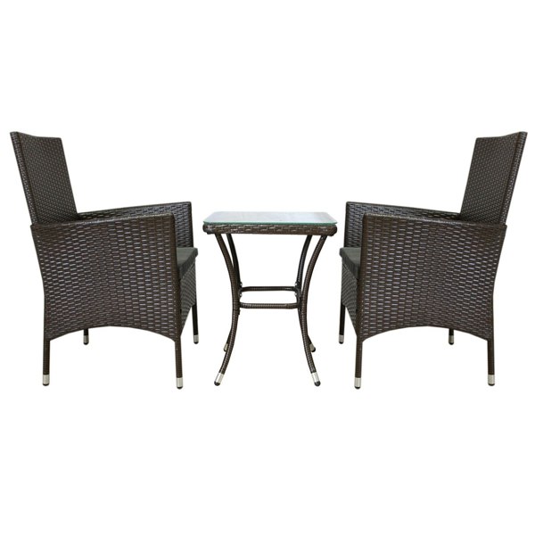 Jardi Rattan Bistro Set Brown