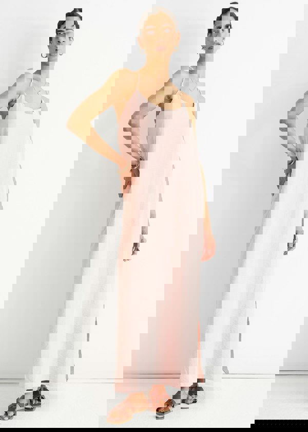 Gini London Blush Strappy Cross Back Airflow Oversized dress