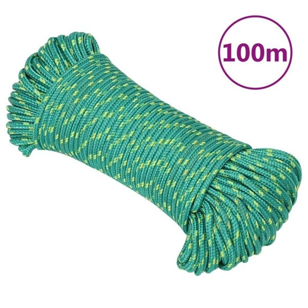 Berkfield Boat Rope Green 5 mm 100 m Polypropylene