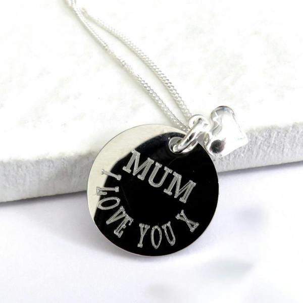 Aye Do Gifts Personalised Mini Puff Heart Engraved Duchess Necklace