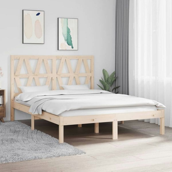 Berkfield Bed Frame Solid Wood Pine 140x200 cm