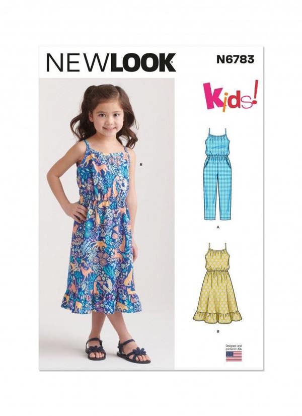 New Look Sewing Pattern 6783, Dresses, Jumpsuits for Kids, A (3-4-5-6-7-8) - Intermediate