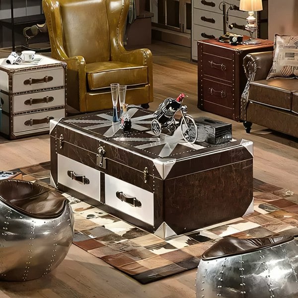 N6 Aviator Coffee Table-Weilai Concept-Dark Brown-Weilai Concept