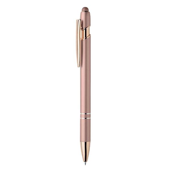 MidOcean Scribble Recycled Aluminium Ballpoint Pen - Beige/Red - 