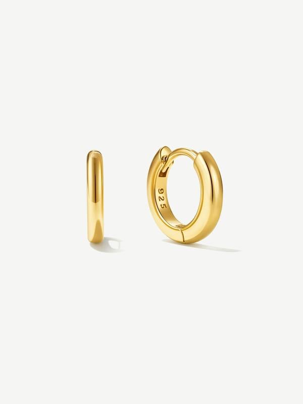 Tiny Huggie Hoop Earrings in 18k Gold or Silver