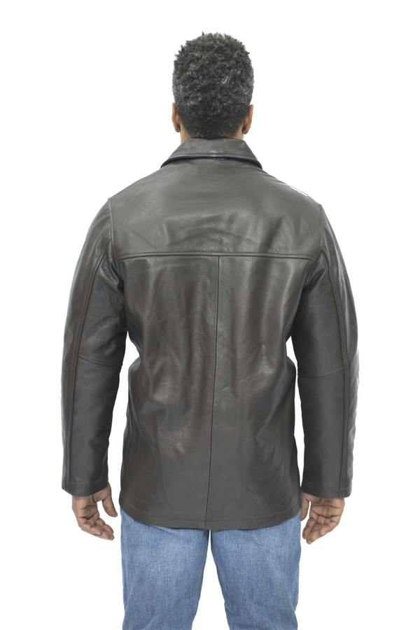 Infinity Leather Mens Cowhide Leather Box Jacket-Mendoza