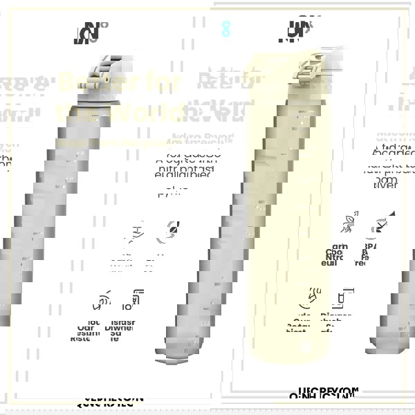 ION8 Leak Proof 1 litre Water Bottle, Recyclon, Creamy White, 1L