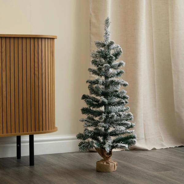 Samuel Alexander 90cm Snowy Fir Christmas Tree with Jute Bag Stand