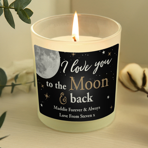 Personalised Memento Company Personalised Moon & Back Scented Jar Candle