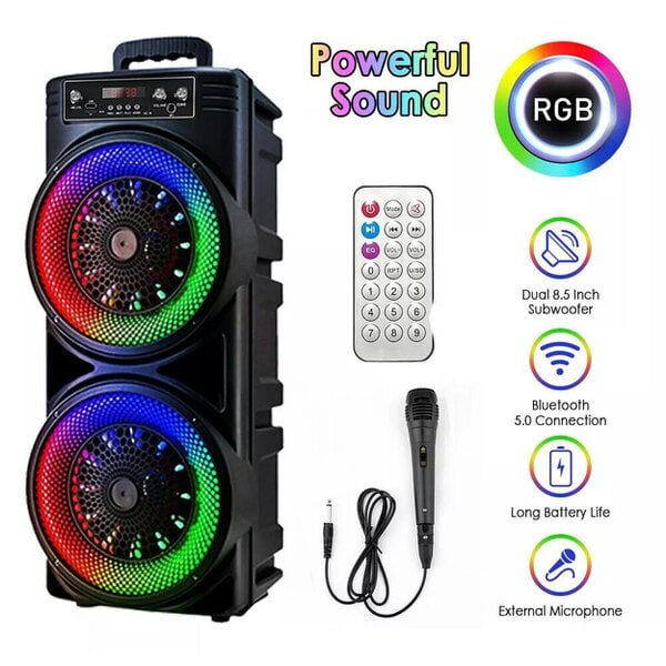 Havendro 6000W Portable Bluetooth Speaker Sub Woofer Heavy Bass Sound System Party Mic