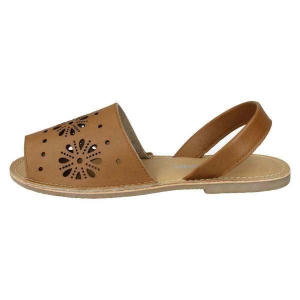 Leather Collection Ladies Leather Collection Flower Design Mules