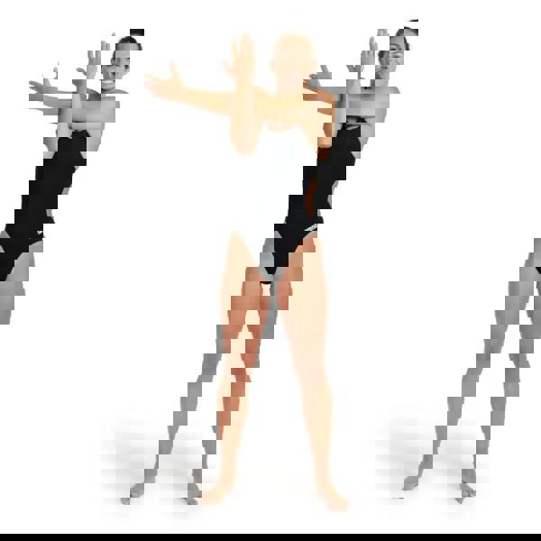 Black Arena Team Challenge Solid swimsuit with cutout and logo