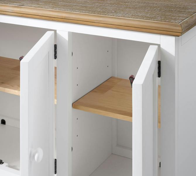 Statement Furniture Shire Sideboard with Oak Top, 3 Doors Wooden Storage Cupboard