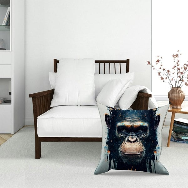 Warren Reed Gorilla Face Splashart Floor Cushion