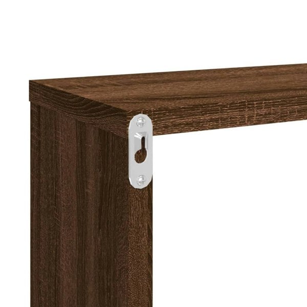 Berkfield Wall Cube Shelves 4 pcs Brown Oak 80x15x26.5 cm Engineered Wood