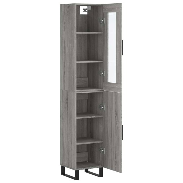 Berkfield Highboard Grey Sonoma 34.5x34x180 cm Engineered Wood