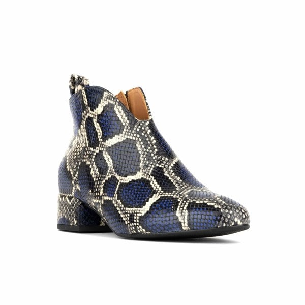Embassy London Iris - Blue Snake - Women's leather ankle boot with soft insoles